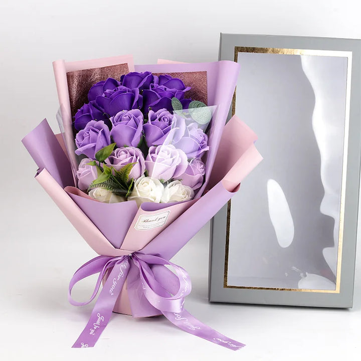 Lisslune | Romantic Soap Rose Bouquet Gift for Valentine’s Day