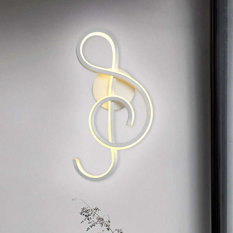 Lisslune | Nordic LED Wall Light White Snake/Musical Note/Braided Wall Mount Light with Acrylic Shade for Living Room