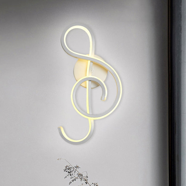 Lisslune | Nordic LED Wall Light White Snake/Musical Note/Braided Wall Mount Light with Acrylic Shade for Living Room
