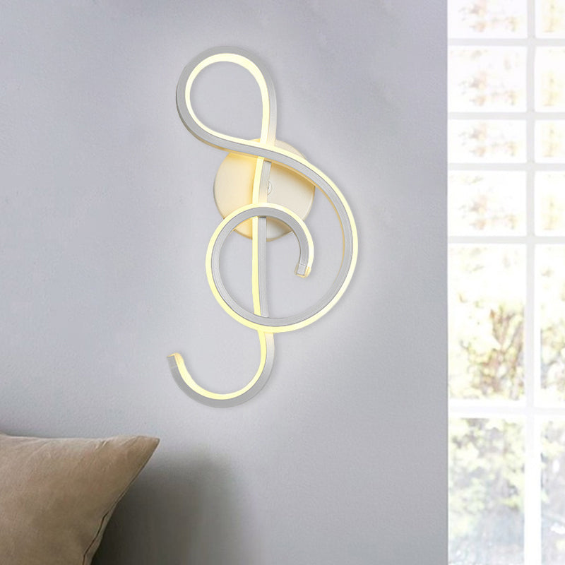 Lisslune | Nordic LED Wall Light White Snake/Musical Note/Braided Wall Mount Light with Acrylic Shade for Living Room