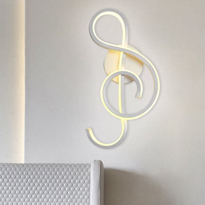 Lisslune | Nordic LED Wall Light White Snake/Musical Note/Braided Wall Mount Light with Acrylic Shade for Living Room