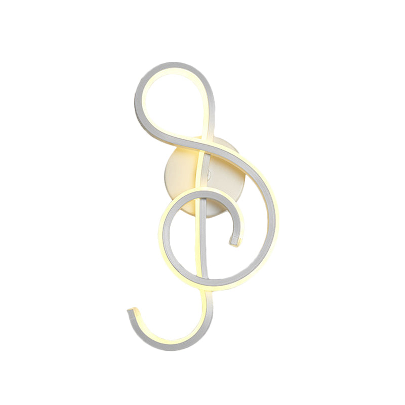Lisslune | Nordic LED Wall Light White Snake/Musical Note/Braided Wall Mount Light with Acrylic Shade for Living Room