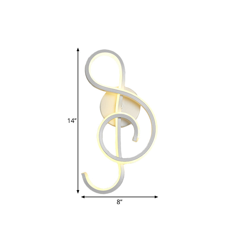 Lisslune | Nordic LED Wall Light White Snake/Musical Note/Braided Wall Mount Light with Acrylic Shade for Living Room