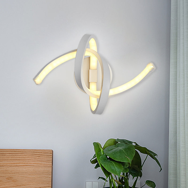 Lisslune | Nordic LED Wall Light White Snake/Musical Note/Braided Wall Mount Light with Acrylic Shade for Living Room