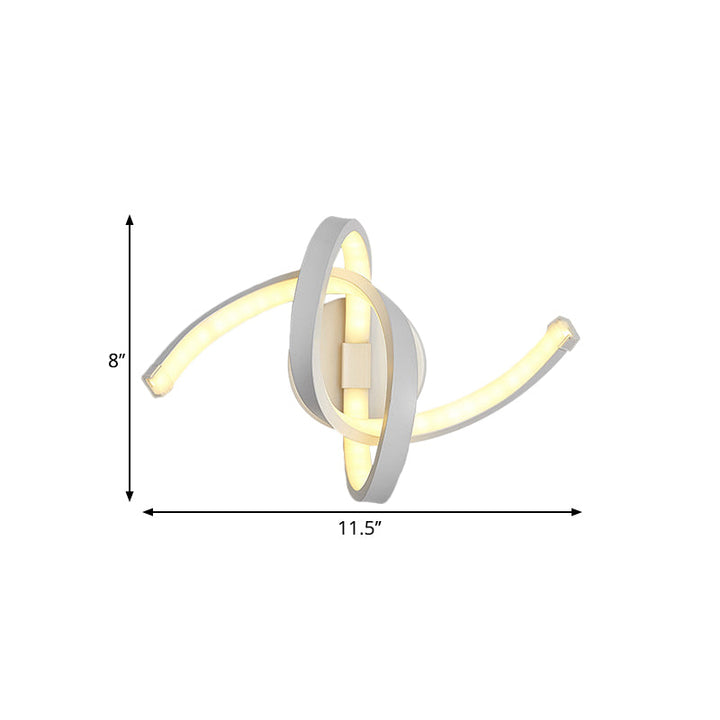 Lisslune | Nordic LED Wall Light White Snake/Musical Note/Braided Wall Mount Light with Acrylic Shade for Living Room