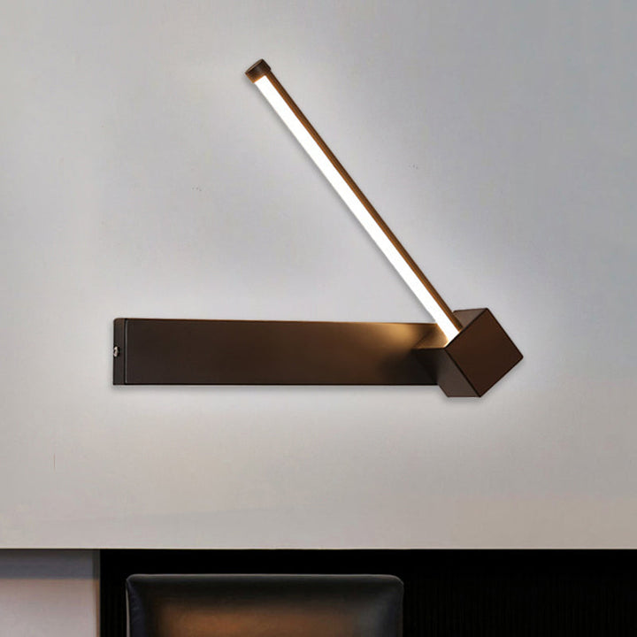 Lisslune | Black Slim Rod LED Wall Lamp Minimalistic Aluminum Wall Light in Warm/White Light