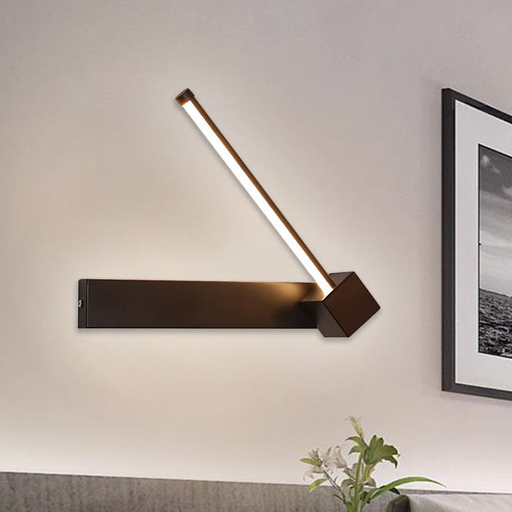 Lisslune | Black Slim Rod LED Wall Lamp Minimalistic Aluminum Wall Light in Warm/White Light