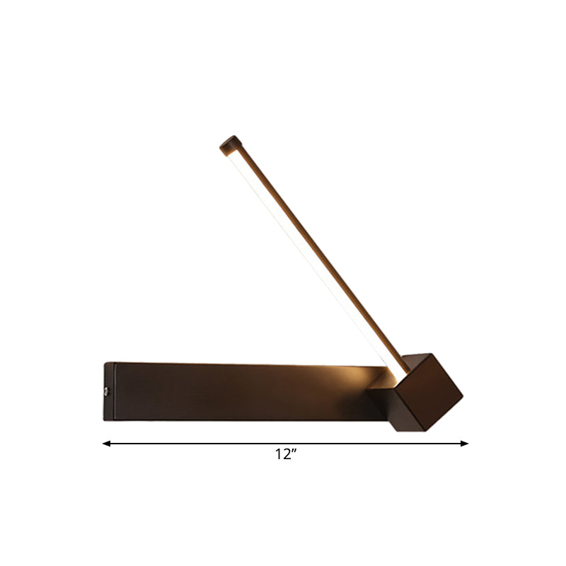 Lisslune | Black Slim Rod LED Wall Lamp Minimalistic Aluminum Wall Light in Warm/White Light