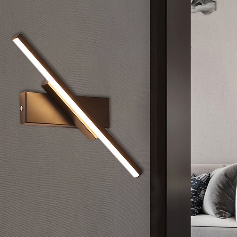 Lisslune | Black Slim Rod LED Wall Lamp Minimalistic Aluminum Wall Light in Warm/White Light