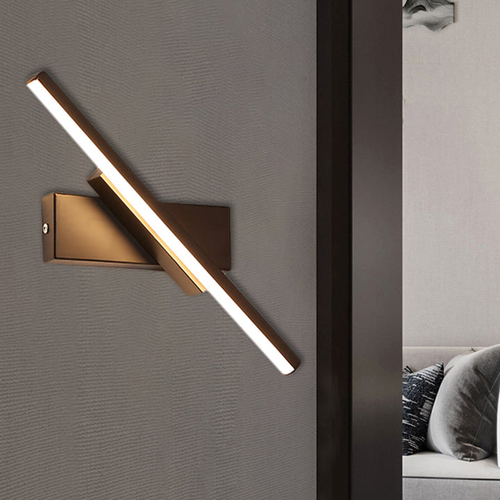 Lisslune | Black Slim Rod LED Wall Lamp Minimalistic Aluminum Wall Light in Warm/White Light