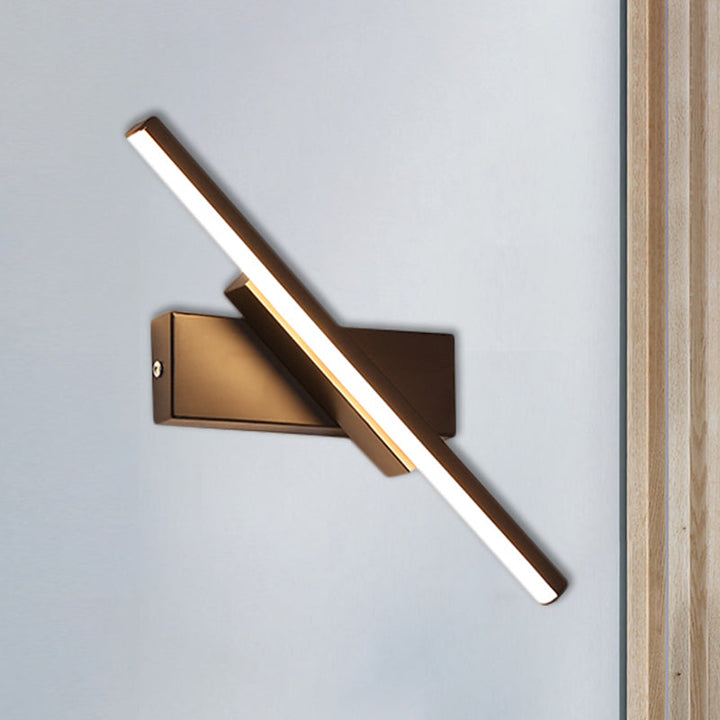 Lisslune | Black Slim Rod LED Wall Lamp Minimalistic Aluminum Wall Light in Warm/White Light