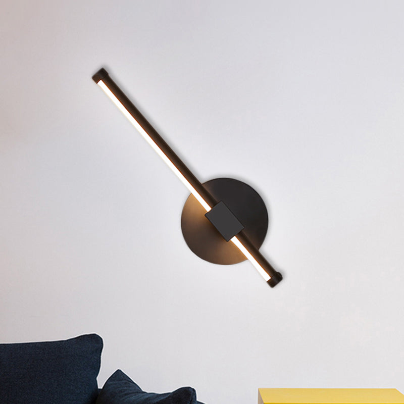 Lisslune | Black Slim Rod LED Wall Lamp Minimalistic Aluminum Wall Light in Warm/White Light