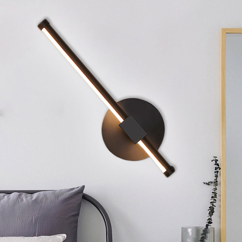 Lisslune | Black Slim Rod LED Wall Lamp Minimalistic Aluminum Wall Light in Warm/White Light