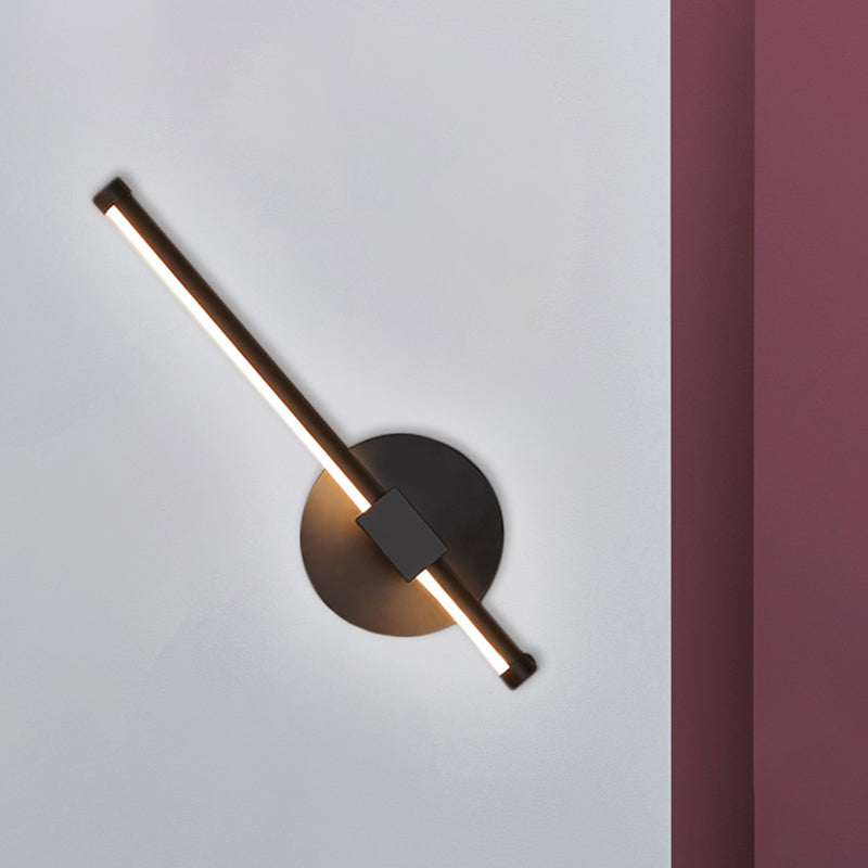 Lisslune | Black Slim Rod LED Wall Lamp Minimalistic Aluminum Wall Light in Warm/White Light
