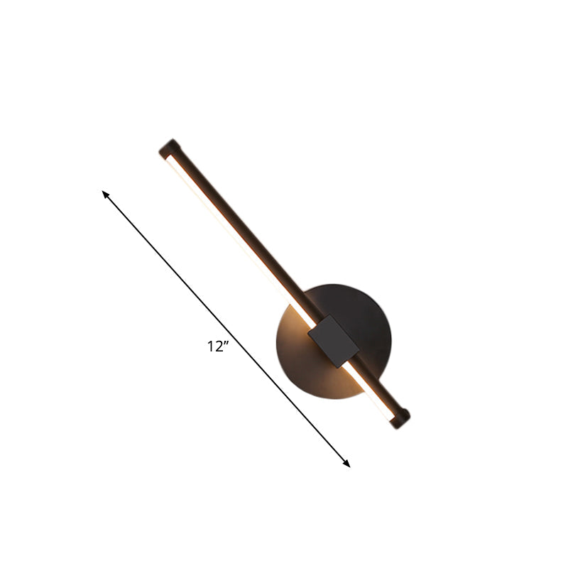 Lisslune | Black Slim Rod LED Wall Lamp Minimalistic Aluminum Wall Light in Warm/White Light