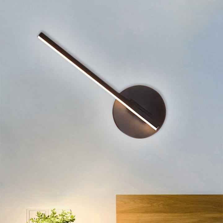 Lisslune | Black Slim Rod LED Wall Lamp Minimalistic Aluminum Wall Light in Warm/White Light