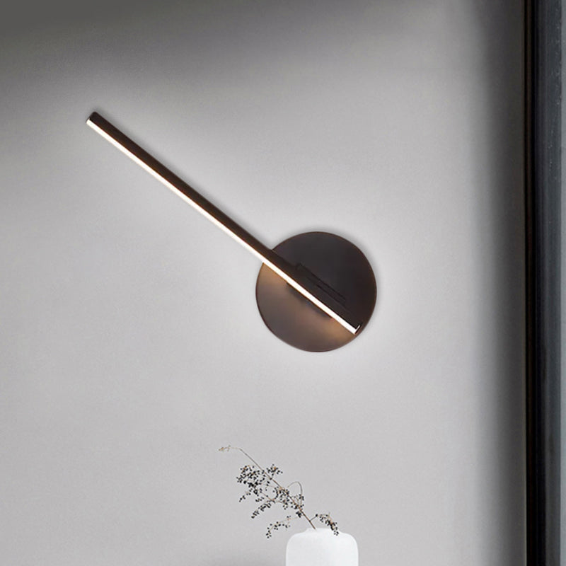 Lisslune | Black Slim Rod LED Wall Lamp Minimalistic Aluminum Wall Light in Warm/White Light
