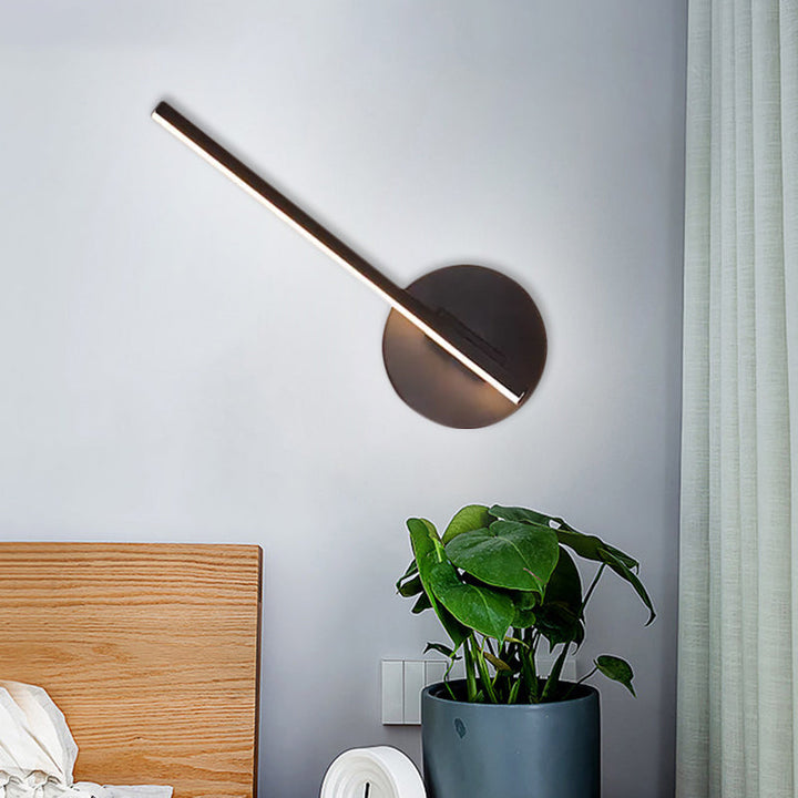 Lisslune | Black Slim Rod LED Wall Lamp Minimalistic Aluminum Wall Light in Warm/White Light