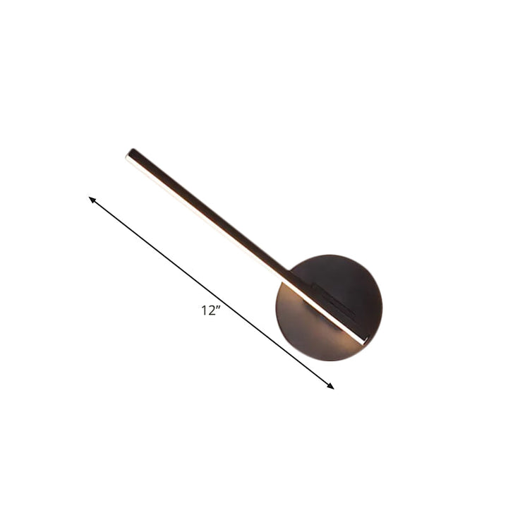 Lisslune | Black Slim Rod LED Wall Lamp Minimalistic Aluminum Wall Light in Warm/White Light