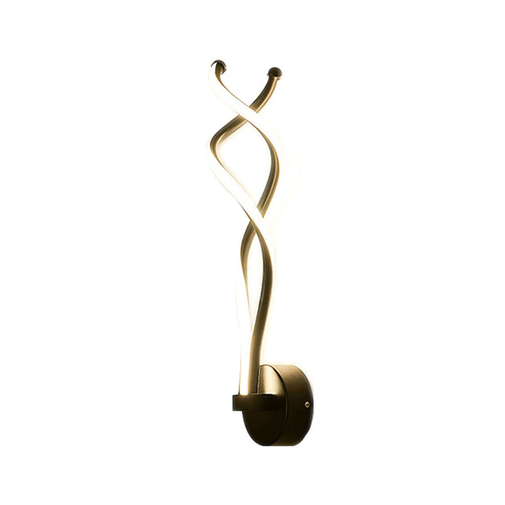Lisslune | Minimalistic Twisted Wall Lighting Metal Living Room LED Wall Lamp in Black/White