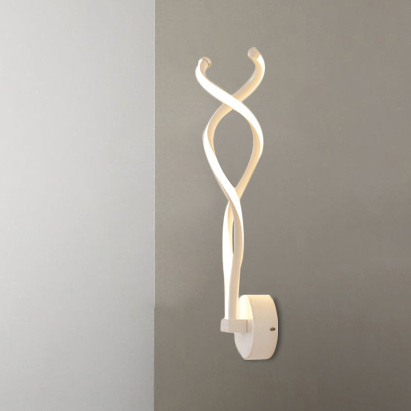 Lisslune | Minimalistic Twisted Wall Lighting Metal Living Room LED Wall Lamp in Black/White