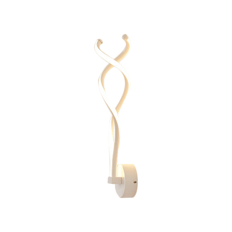 Lisslune | Minimalistic Twisted Wall Lighting Metal Living Room LED Wall Lamp in Black/White