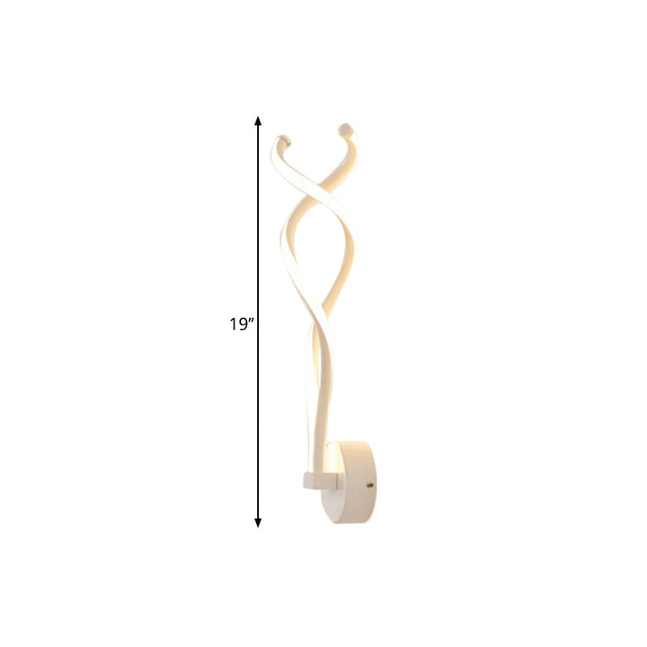 Lisslune | Minimalistic Twisted Wall Lighting Metal Living Room LED Wall Lamp in Black/White
