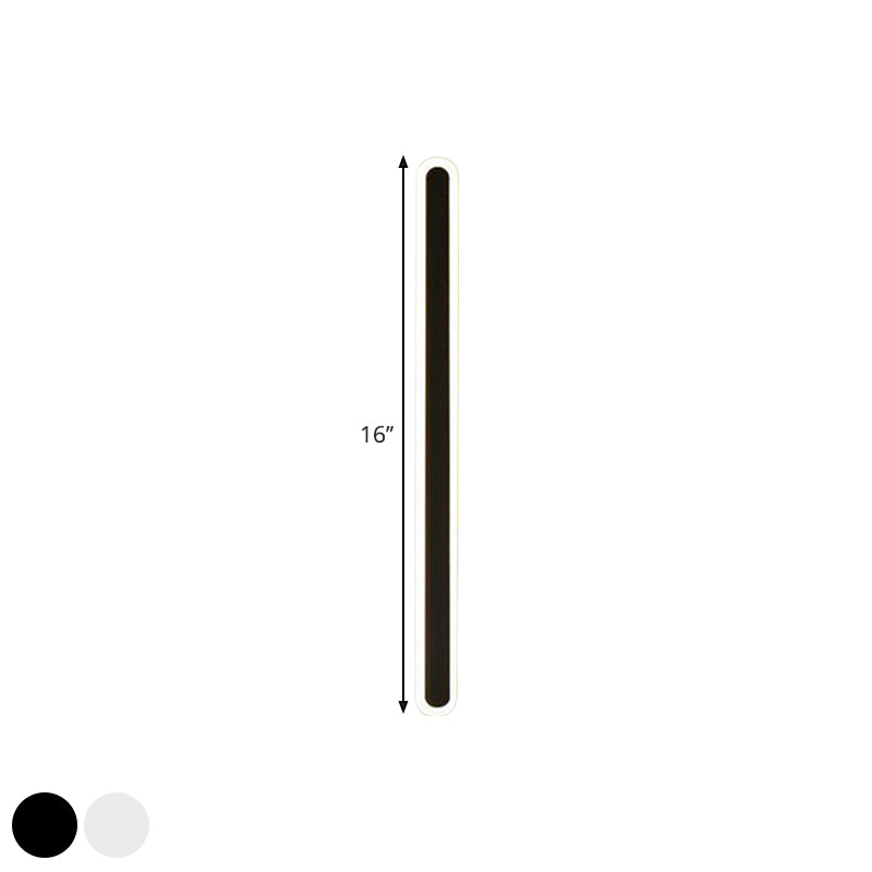 Skørter | Extended Bar Bedroom Flush Wall Light Acrylic 16"/23.5"/31.5" W LED Nordic Wall Light in Warm/White Light, Black/White