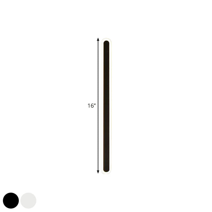 Skørter | Extended Bar Bedroom Flush Wall Light Acrylic 16"/23.5"/31.5" W LED Nordic Wall Light in Warm/White Light, Black/White