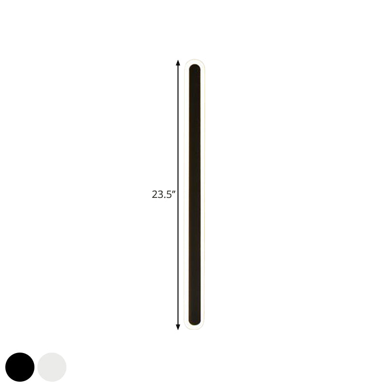 Skørter | Extended Bar Bedroom Flush Wall Light Acrylic 16"/23.5"/31.5" W LED Nordic Wall Light in Warm/White Light, Black/White
