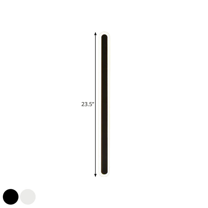 Skørter | Extended Bar Bedroom Flush Wall Light Acrylic 16"/23.5"/31.5" W LED Nordic Wall Light in Warm/White Light, Black/White