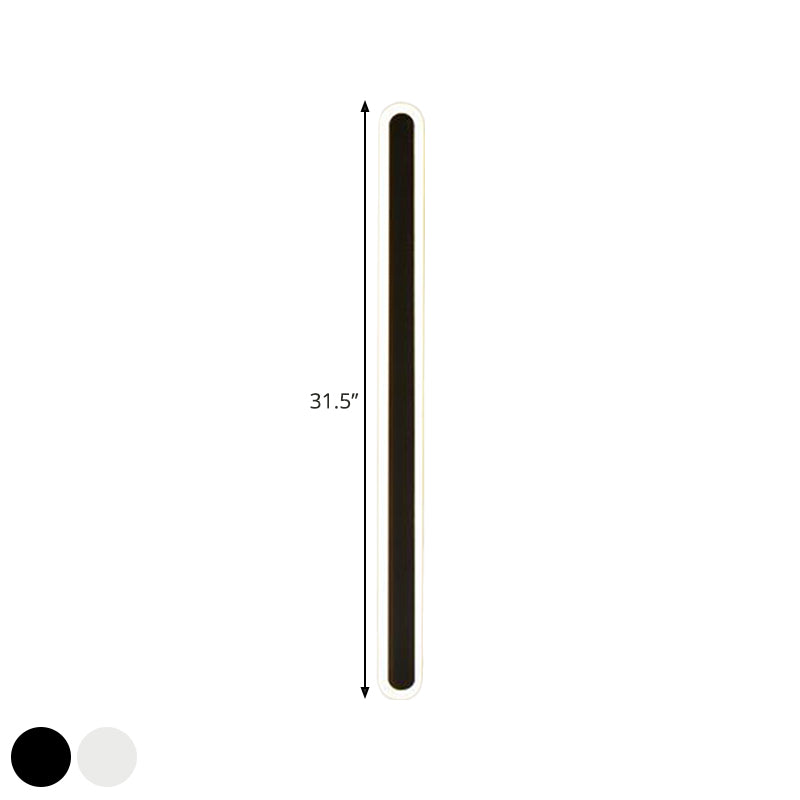 Skørter | Extended Bar Bedroom Flush Wall Light Acrylic 16"/23.5"/31.5" W LED Nordic Wall Light in Warm/White Light, Black/White