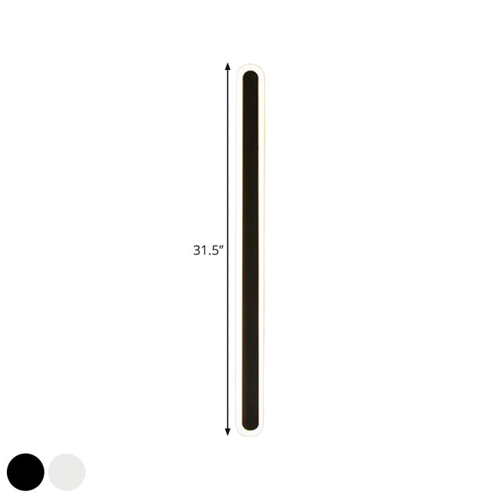 Skørter | Extended Bar Bedroom Flush Wall Light Acrylic 16"/23.5"/31.5" W LED Nordic Wall Light in Warm/White Light, Black/White