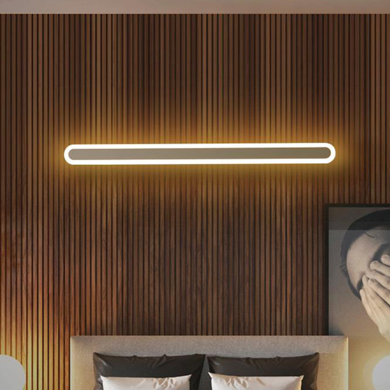 Skørter | Extended Bar Bedroom Flush Wall Light Acrylic 16"/23.5"/31.5" W LED Nordic Wall Light in Warm/White Light, Black/White