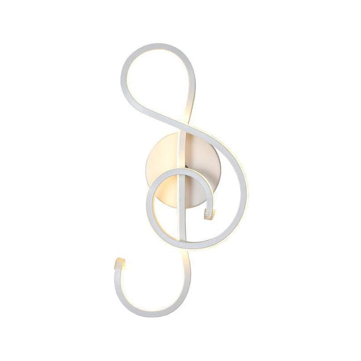 Lisslune | Metallic Hourglass/Note Sconce Minimalistic Black/White LED Wall Lamp Mounting in Warm/White Light for Office