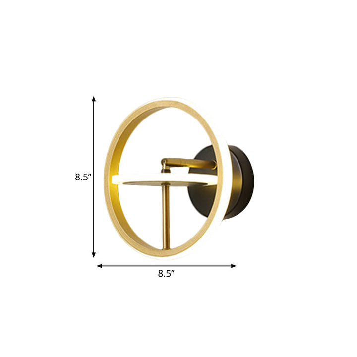 Lisslune | Steering Wheel Rotatable Wall Light Set Modern Aluminum Gold LED Wall Lamp Lighting Fixture in Warm/White Light