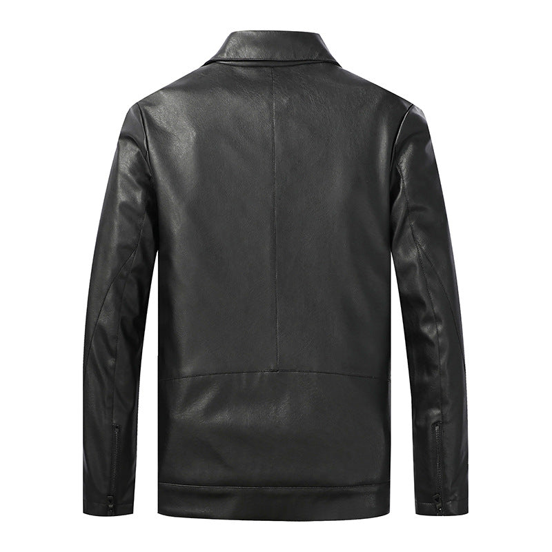 Men's Fashionable Synthetic Leather Jacket with Practical Storage Pockets Lisslune