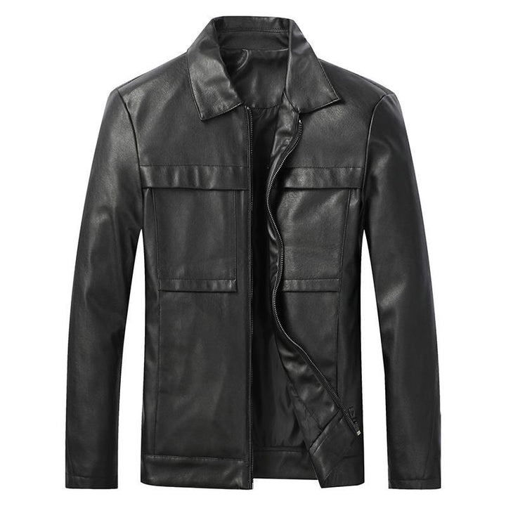 Men's Fashionable Synthetic Leather Jacket with Practical Storage Pockets Lisslune