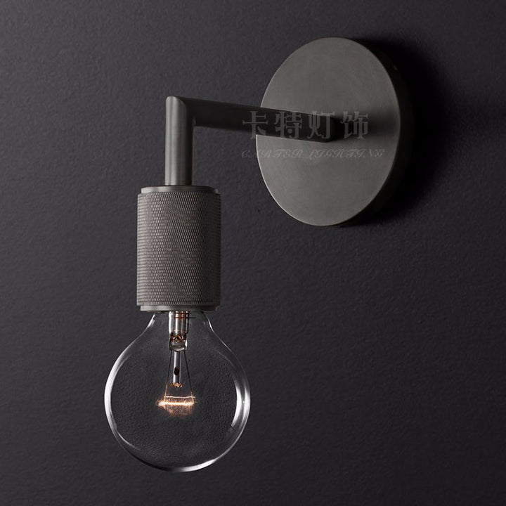 Skørter | Bare Bulb Metal Wall Lighting Light Minimalist 1/2-Light Indoor Wall Lamp in Black/Brass/Chrome with Square Arm