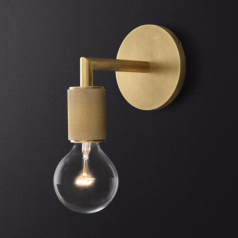 Skørter | Bare Bulb Metal Wall Lighting Light Minimalist 1/2-Light Indoor Wall Lamp in Black/Brass/Chrome with Square Arm