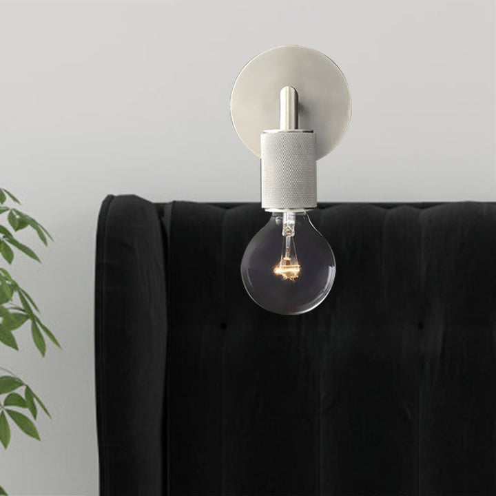 Skørter | Bare Bulb Metal Wall Lighting Light Minimalist 1/2-Light Indoor Wall Lamp in Black/Brass/Chrome with Square Arm
