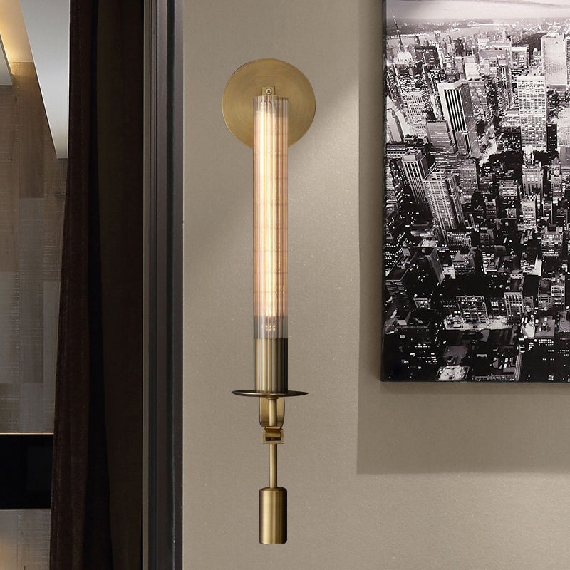 Skørter | Tube Bathroom Wall Mount Light Minimalist Metal 1/2-Head Brass/Black/Chrome Wall Lamp Lighting Fixture
