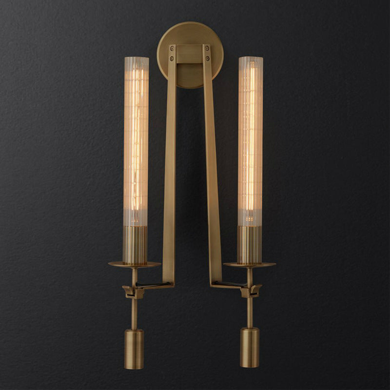Skørter | Tube Bathroom Wall Mount Light Minimalist Metal 1/2-Head Brass/Black/Chrome Wall Lamp Lighting Fixture