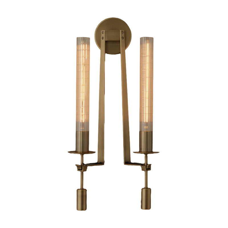 Skørter | Tube Bathroom Wall Mount Light Minimalist Metal 1/2-Head Brass/Black/Chrome Wall Lamp Lighting Fixture