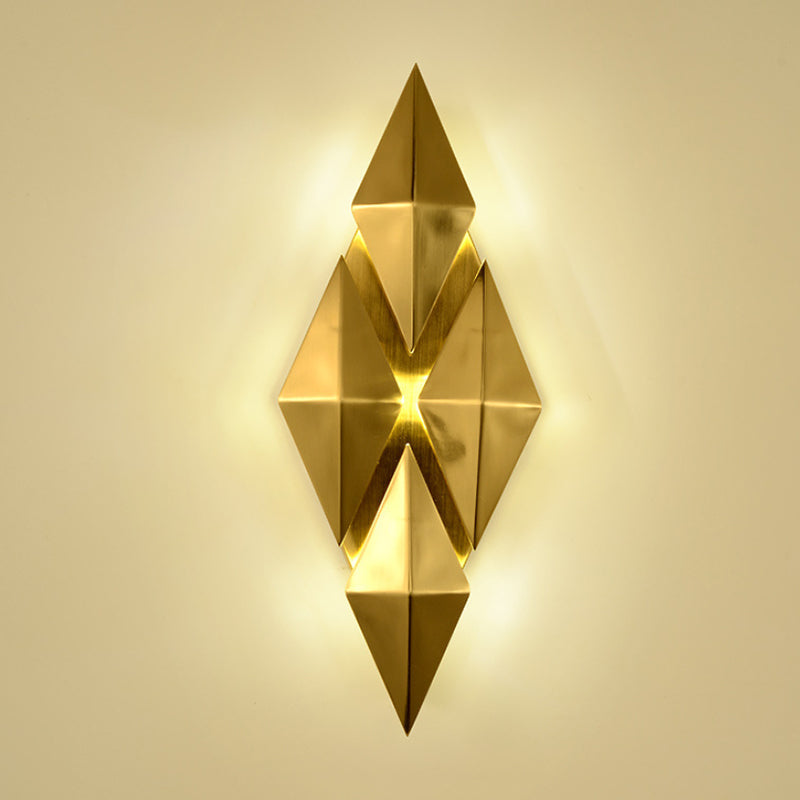Skørter | 7"/11" W Diamonds Metal Wall Light in Colonial Style 9/4-Light Golden Wall-Mounted Light