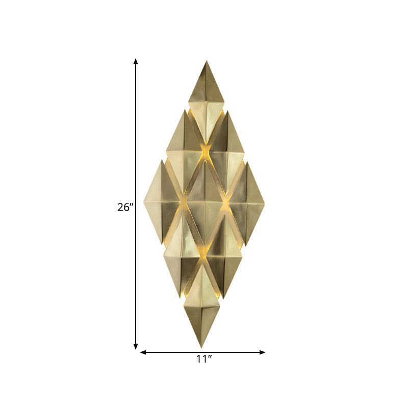 Skørter | 7"/11" W Diamonds Metal Wall Light in Colonial Style 9/4-Light Golden Wall-Mounted Light