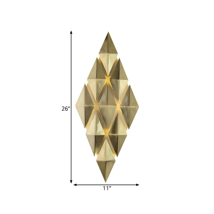 Skørter | 7"/11" W Diamonds Metal Wall Light in Colonial Style 9/4-Light Golden Wall-Mounted Light