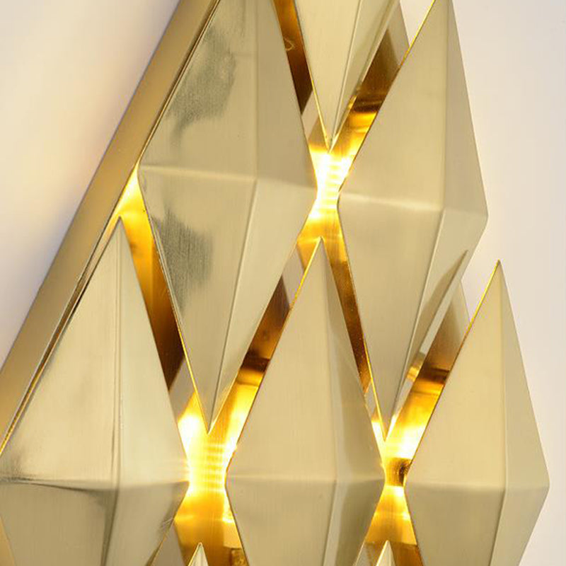 Skørter | 7"/11" W Diamonds Metal Wall Light in Colonial Style 9/4-Light Golden Wall-Mounted Light