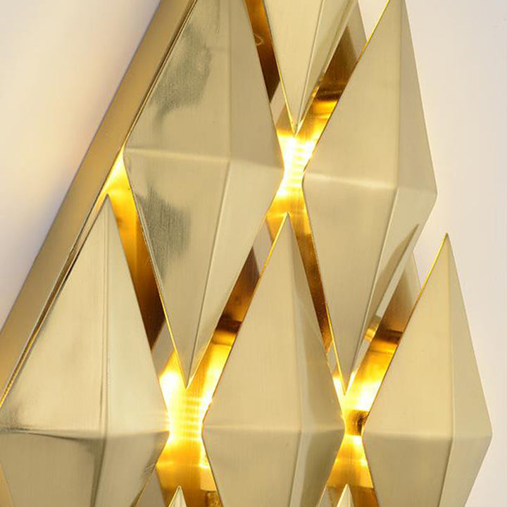 Skørter | 7"/11" W Diamonds Metal Wall Light in Colonial Style 9/4-Light Golden Wall-Mounted Light