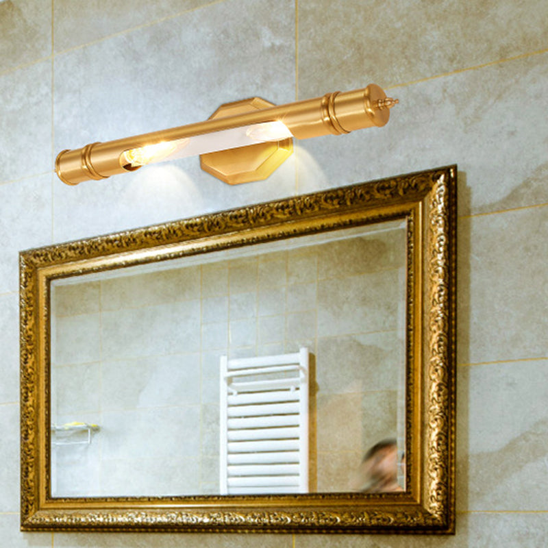 Skørter | Brass Pole Wall-mounted Vanity Lighting Retro Metal 14"/18" Width 2 Lights Bathroom Wall Lamp Lighting